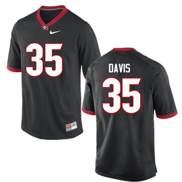 Men Georgia Bulldogs #35 Aaron Davis College Football Jerseys-Black - Click Image to Close